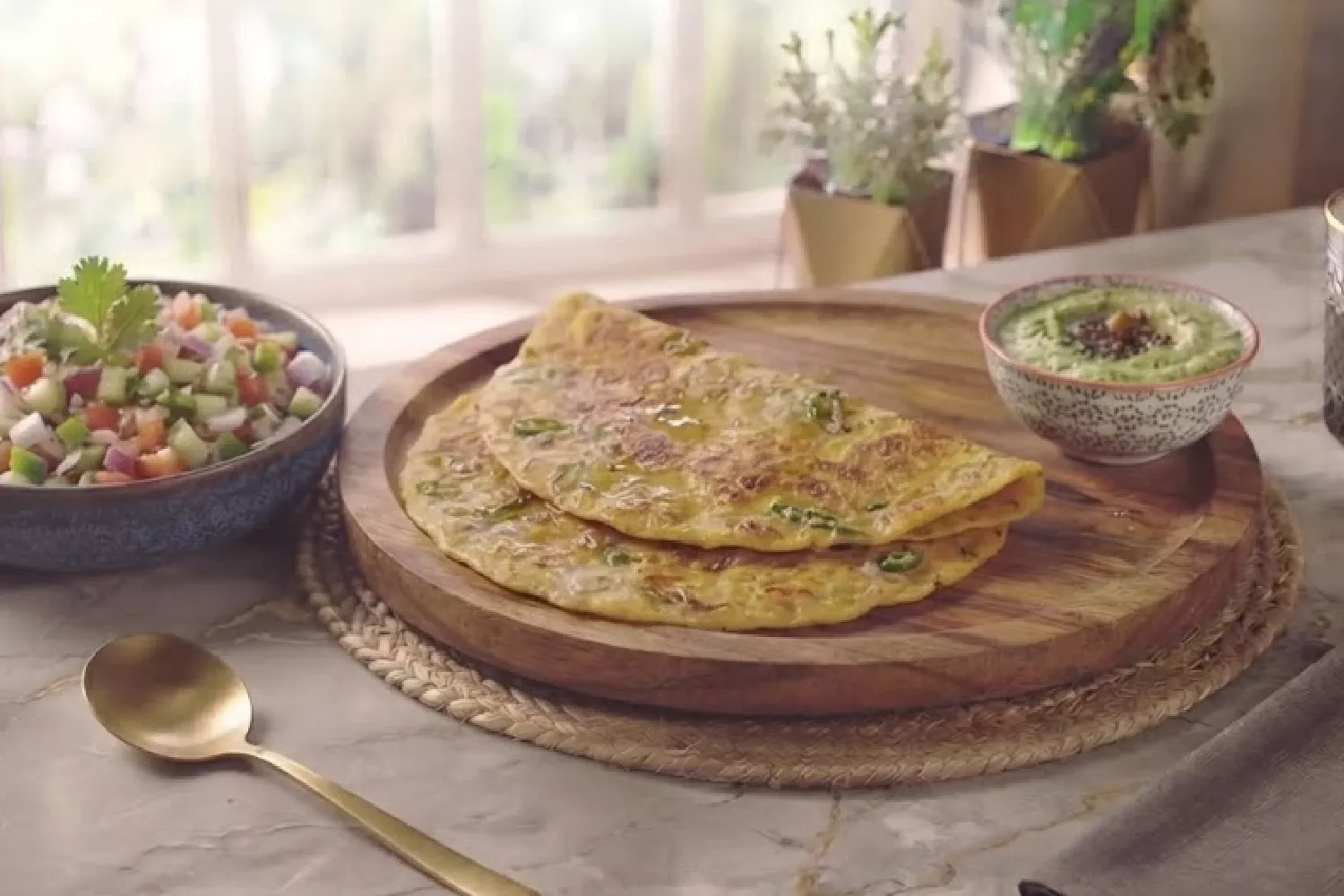 Besan Chilla with Fresh Veggies